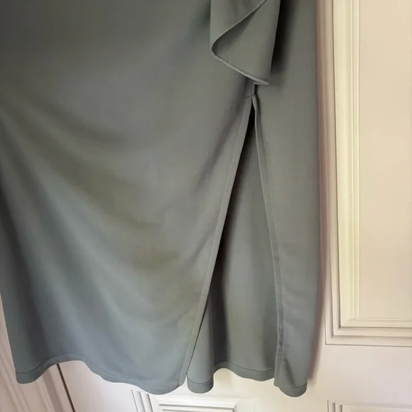 H&M Light Blue-Grey Flounce-Detail Slip Dress - Picture 7 of 11